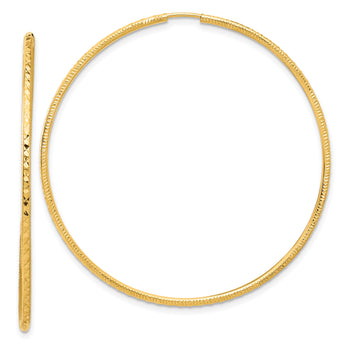 14k D/C 1.50mm Endless Hoop Earrings