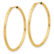 14k Polished and Satin D/C 2.00mm Endless Hoop Earrings