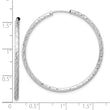 14k White Gold Polished and Satin D/C 2.00mm Endless Hoop Earrings
