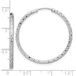 14k White Gold Polished and Satin D/C 2.00mm Endless Hoop Earrings