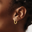 14k Polished and Satin D/C 2.00mm Endless Hoop Earrings