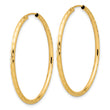 14k Polished and Satin D/C 2.00mm Endless Hoop Earrings