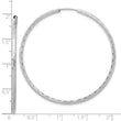 14k White Gold Polished and Satin D/C 2.00mm Endless Hoop Earrings
