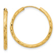 14k Polished and Satin D/C 2.00mm Endless Hoop Earrings