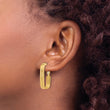 14K Polished Oval Omega Back Hoop Earrings