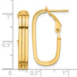 14K Polished Oval Omega Back Hoop Earrings