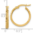 14K Polished and Diamond-cut Knife Edge Hoop Earrings