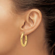 14K Polished Tube Oval Hoop Earrings