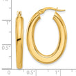 14K Polished Tube Oval Hoop Earrings