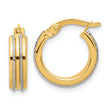 14K Two-tone Polished and Diamond-cut Hoop Earrings