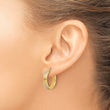 14K Two-tone Polished and Diamond-cut Hoop Earrings