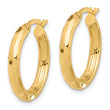 14K Polished and Diamond-cut Hoop Earrings