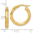 14K Polished and Diamond-cut Hoop Earrings