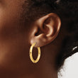 14K Polished and Diamond-cut Hoop Earrings