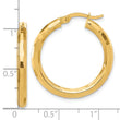 14K Polished and Diamond-cut Hoop Earrings