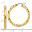 14K Polished and Diamond-cut Hoop Earrings