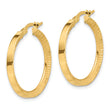 14K Polished and Diamond-cut Hoop Earrings