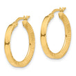14K Polished and Diamond-cut Hoop Earrings