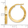 14K Polished and Diamond-cut Hoop Earrings