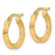 14K Polished and Diamond-cut Hoop Earrings