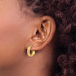 14K Polished 4mm Diamond Cut Hoop Earrings