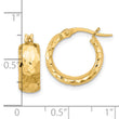 14K Polished and Diamond Cut 6mm Hoop Earrings