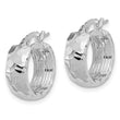 14K White Gold Polished and Diamond Cut 6mm Hoop Earrings