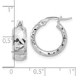 14K White Gold Polished and Diamond Cut 6mm Hoop Earrings