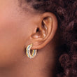 14K Tri-color Polished Hoop Earrings