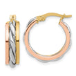 14K Tri-color Polished Hoop Earrings