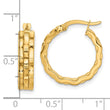 14K Polished and Textured Hoop Earrings