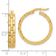 14K Polished and Textured Hoop Earrings