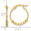 14K Polished Beads Hoop Earrings
