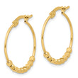 14K Polished Beads Hoop Earrings