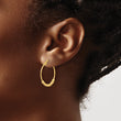 14K Polished Beads Hoop Earrings