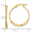 14K Polished Beads Hoop Earrings
