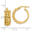 14K Polished and Beaded Hoop Earrings