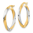 14K Two-tone Polished Twist Hoop Earrings