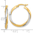 14K Two-tone Polished Twist Hoop Earrings