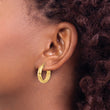 14K Polished and Textured Hoop Earrings