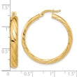 14K Polished and Textured Hoop Earrings
