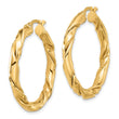 14k Polished Twisted Hoop Earrings