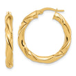 14k Polished Twisted Hoop Earrings