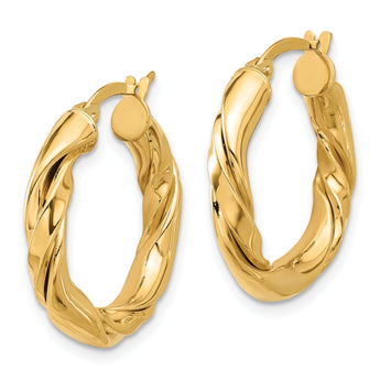 14k Polished Twisted Hoop Earrings