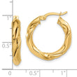 14k Polished Twisted Hoop Earrings