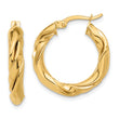 14k Polished Twisted Hoop Earrings