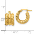 14K Polished and Twisted Hoop Earrings