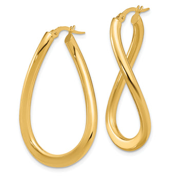 14K Polished Twisted Hoop Earrings
