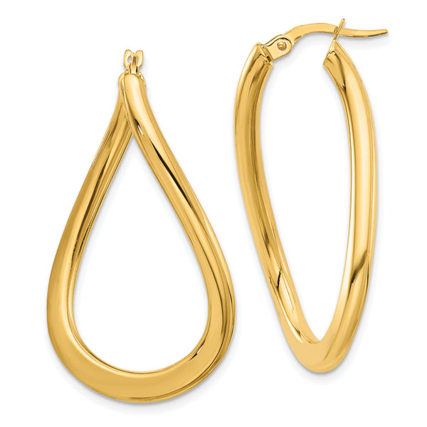 14K Polished Twisted Hoop Earrings