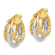 14K Two-tone Polished Fancy Hoop Earrings